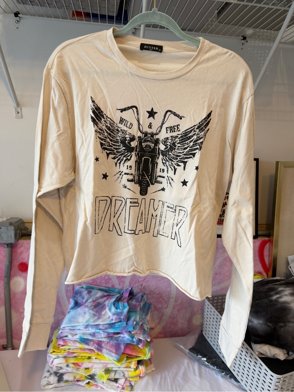 Zutter 'Dreamer' Graphic Long Sleeve Tee - Cream